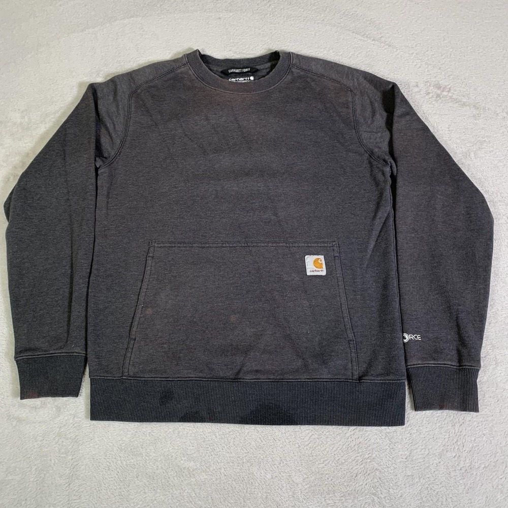 Carhartt Force Sweatshirt Mens Small Gray Pullover Fleece Pocket 105568‎ CRH
